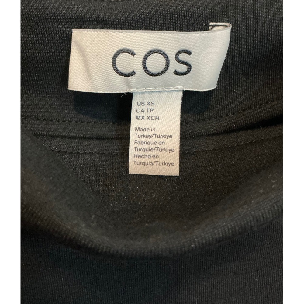 COS Black Cowl Neck Long Sleeve Maxi Dress Modal Blend XS Minimalist Modern - Picture 5 of 6
